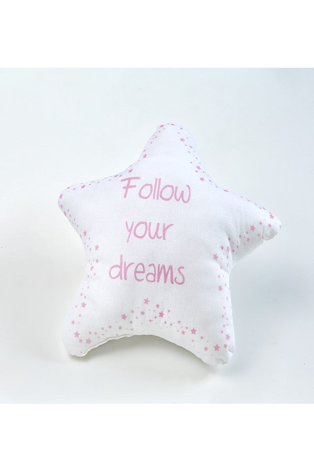 Follow Your Dreams Pink Dekoratif Yastık Şekilli